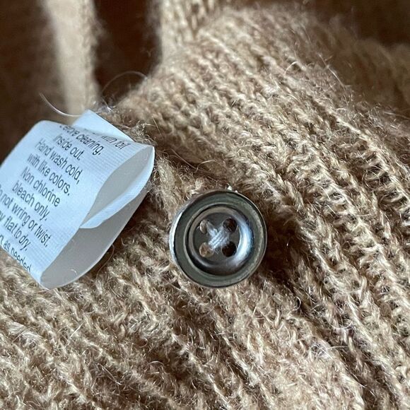 J. Crew Tan V-Neck Cardigan w/Snap Buttons Down the Center *Wool* (Small) - Picture 9 of 11